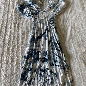 Blue & White Maxi Dress